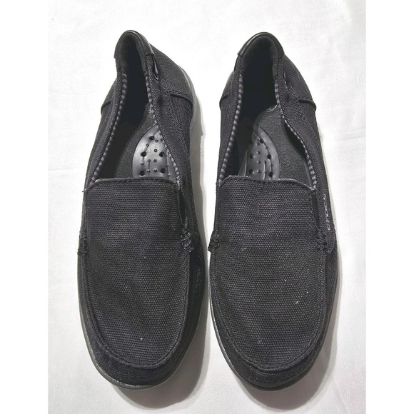 Crocs Women's Walu Canvas Loafer Flat Shoes Gray Low Top Slip On Size 6 - Picture 1 of 9